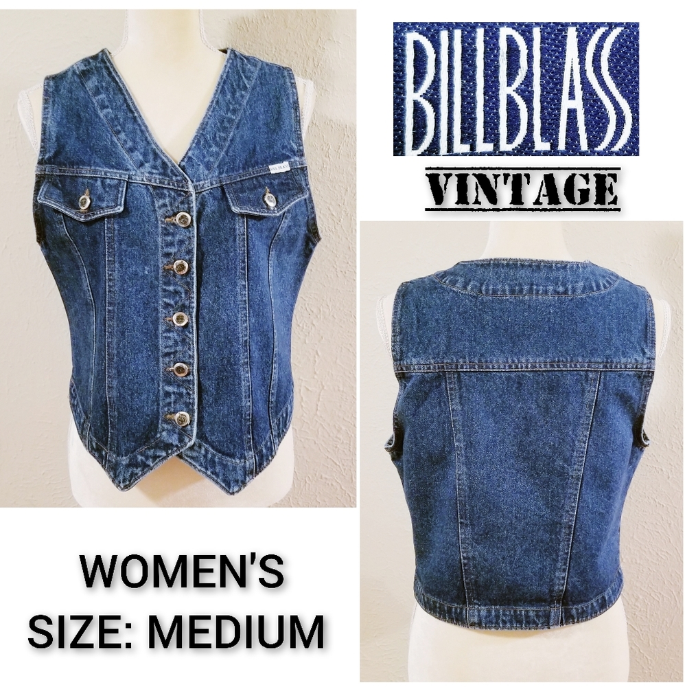 BILL BLASS Women's Vintage Denim Vest
